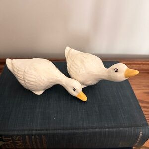 White Ceramic geese Figurines